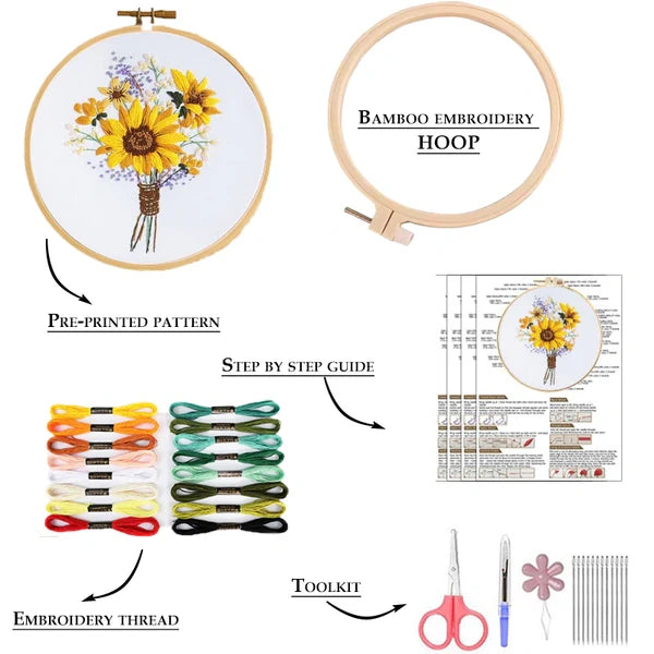 Sunflower Embroidery Kit