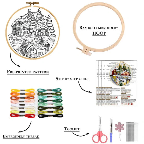 Christmas Village Embroidery Kit