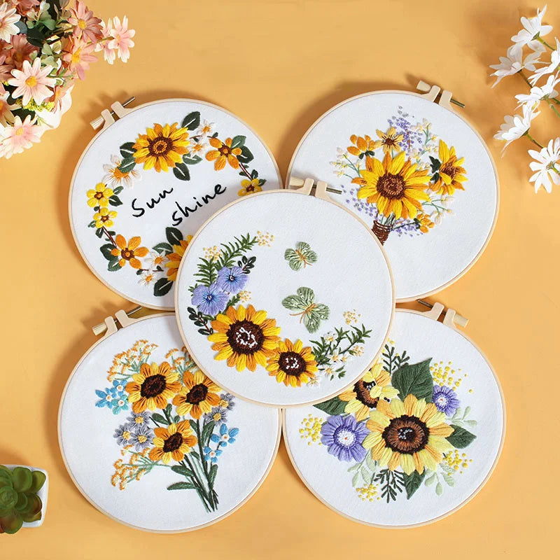 Sunflower Embroidery Kit