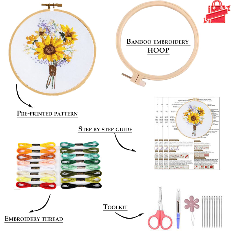 Sunflower Embroidery Kit
