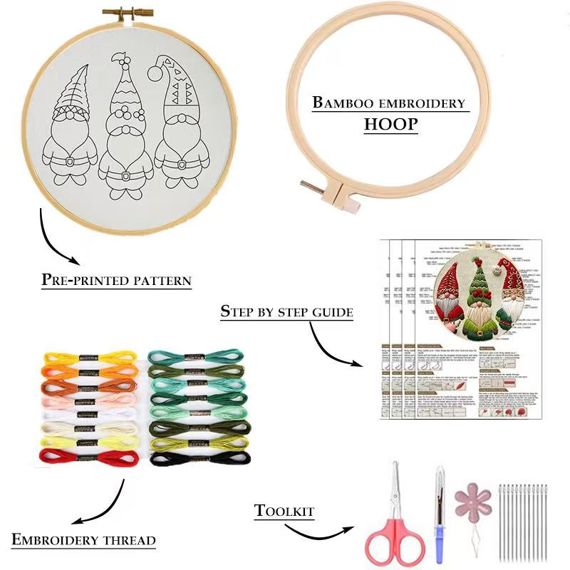 Christmas Embroidery Kit Set