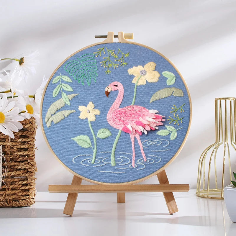 Flamingo Embroidery Kit