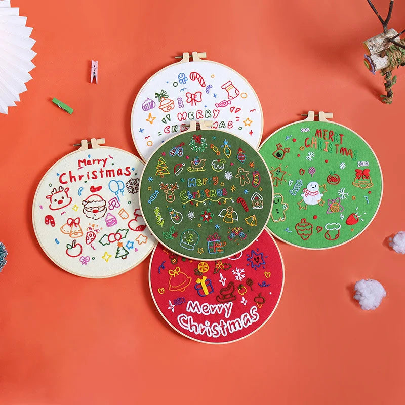 Festive Christmas -Themed DIY Embroidery Kits