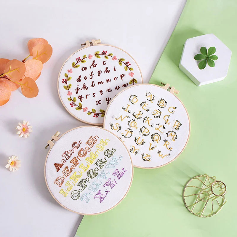 Colorful Alphabet -Themed DIY Embroidery Kits