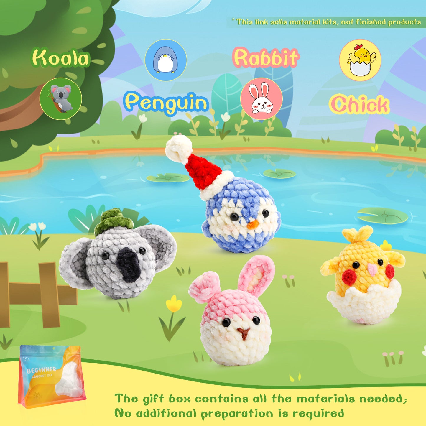 Chenille Plush Doll Handmade Crochet DIY Material Kit