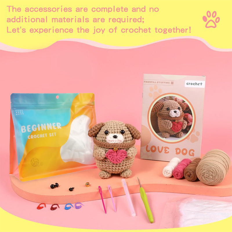 Puppy Crochet DIY Material Kit and Components
