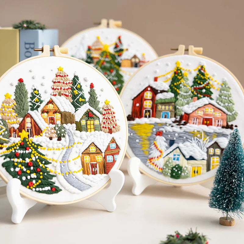 Christmas Village Embroidery Kit
