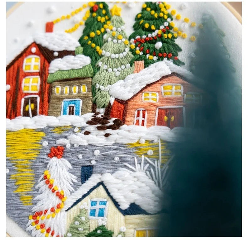 Christmas Village Embroidery Kit