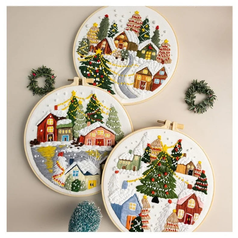 Christmas Village Embroidery Kit
