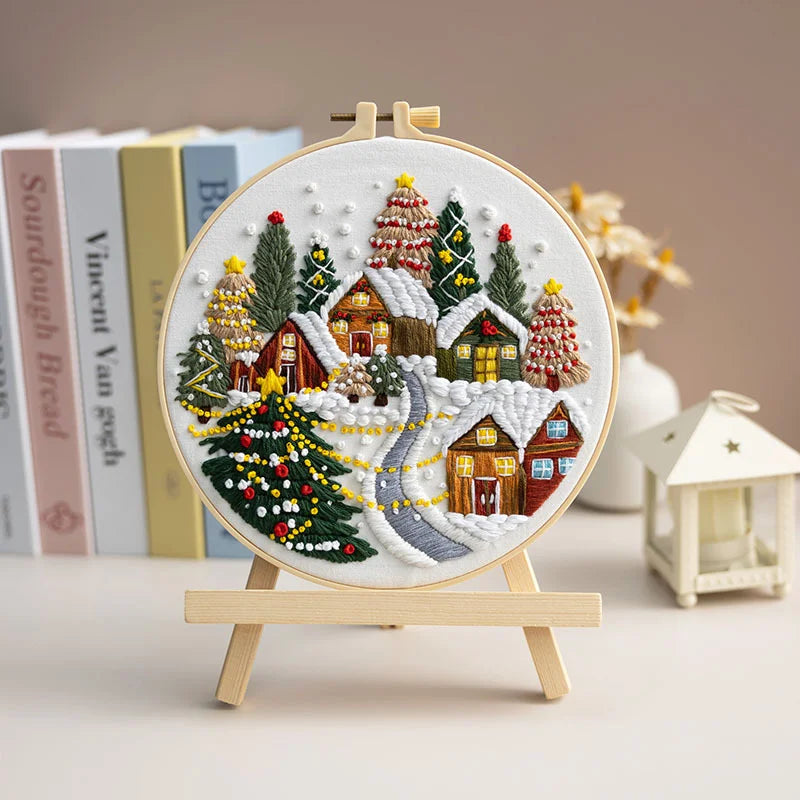Christmas Village Embroidery Kit