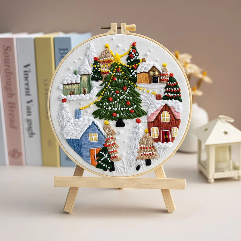 Christmas Village Embroidery Kit