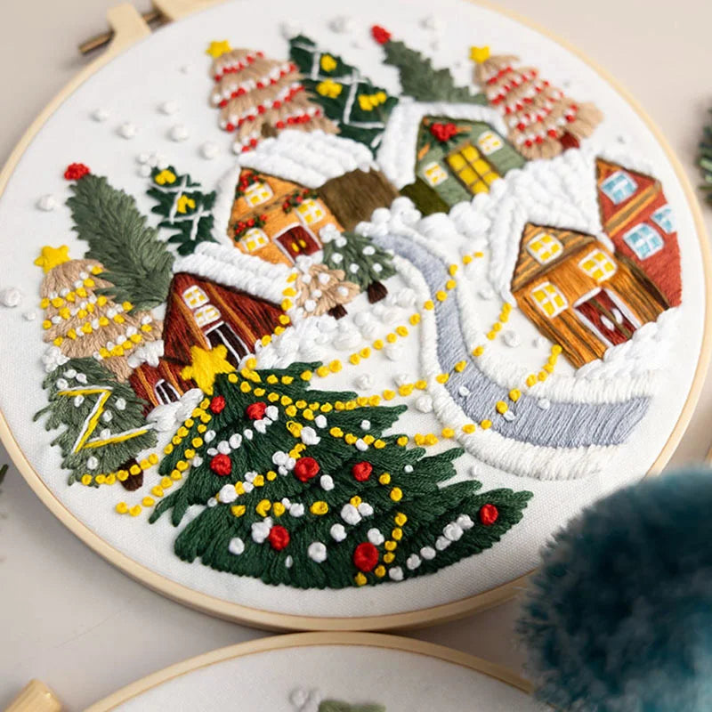 Christmas Village Embroidery Kit