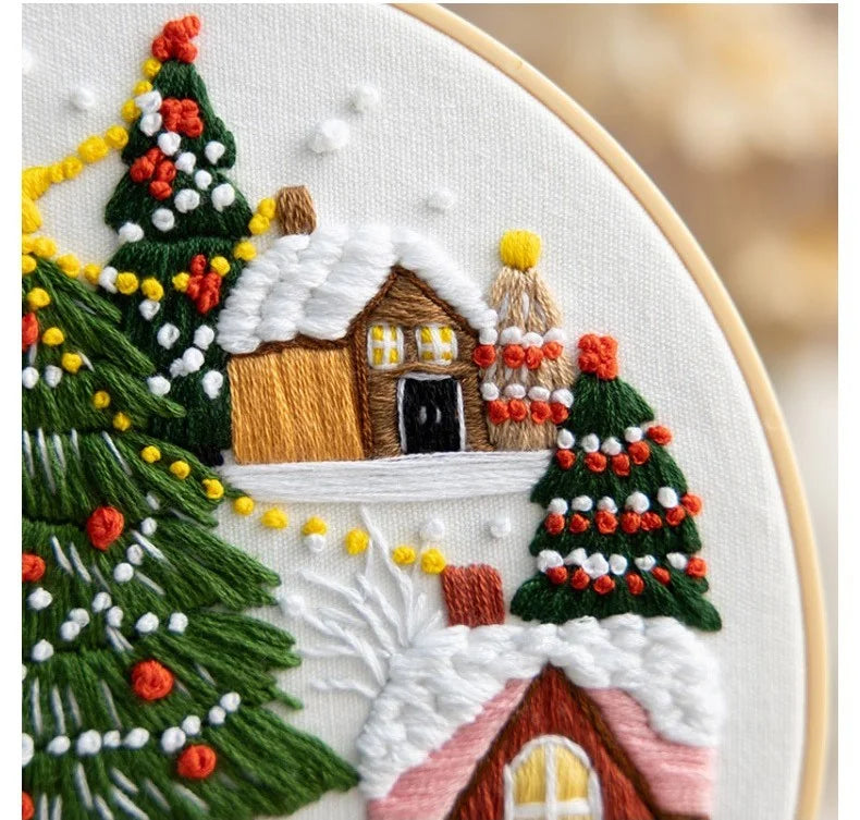 Christmas Village Embroidery Kit