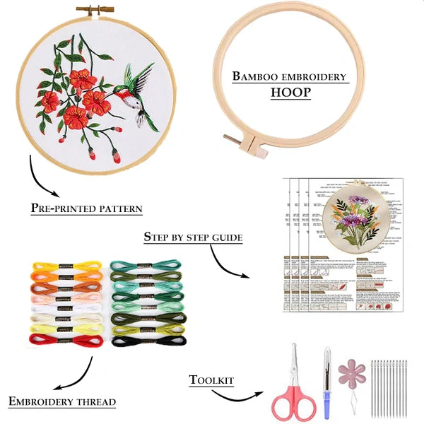 Animal Hummingbird DIY Embroidery Kit