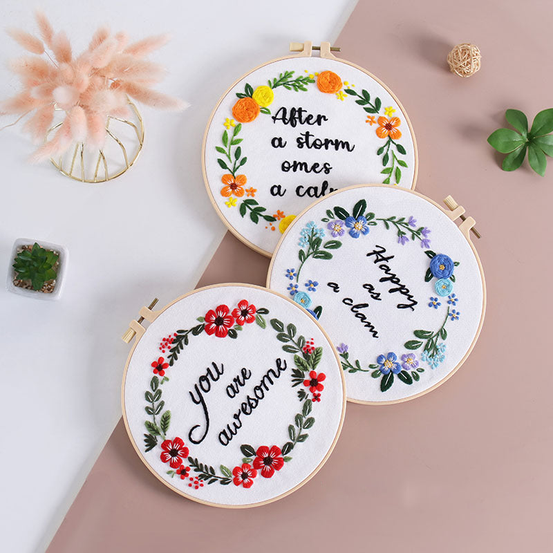 Positivity-Themed DIY Embroidery Collection