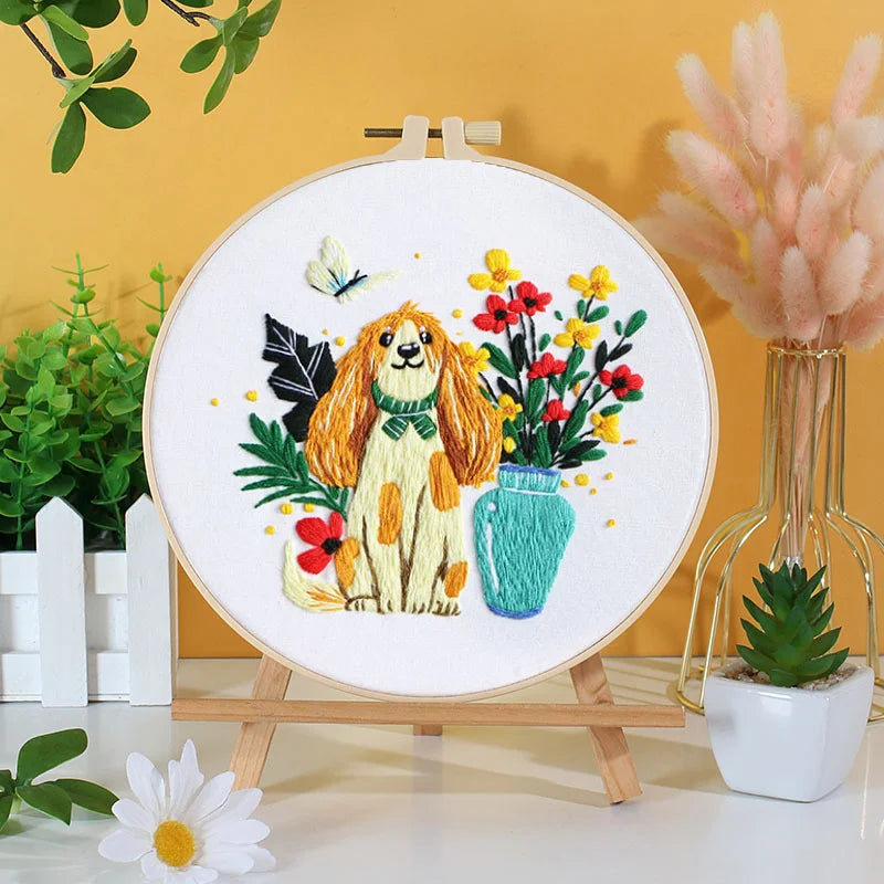 Paws Petals Embroidery Kit