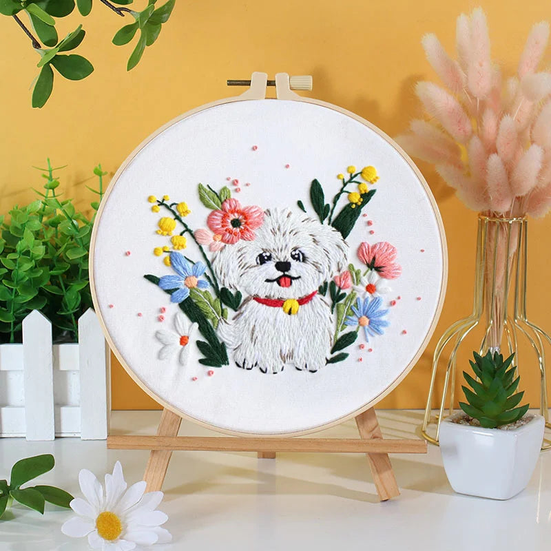 Paws Petals Embroidery Kit