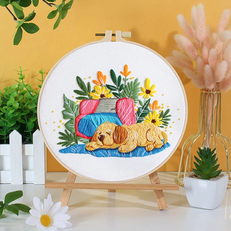 Paws Petals Embroidery Kit