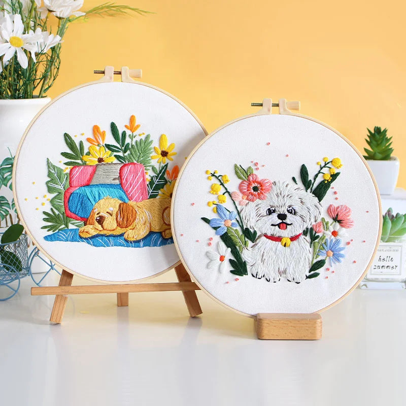 Paws Petals Embroidery Kit