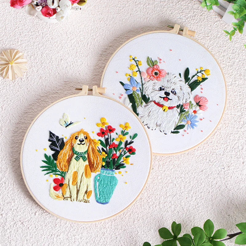 Paws Petals Embroidery Kit