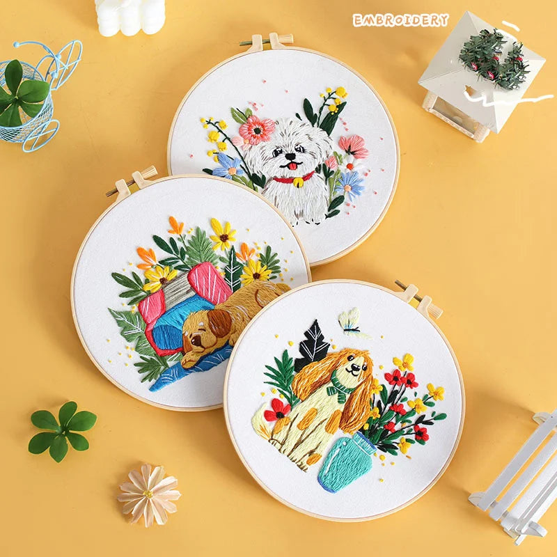 Paws Petals Embroidery Kit