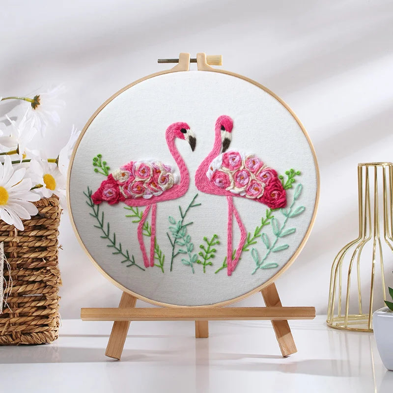 Flamingo Embroidery Kit
