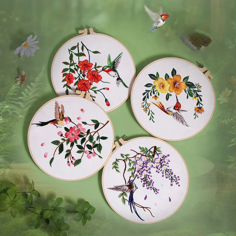 Hummingbirds-Themed DIY Embroidery Kits