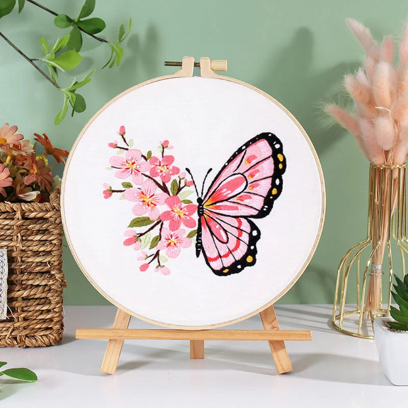 Embroidery Hoop Butterfly Kit 2 for Beginner