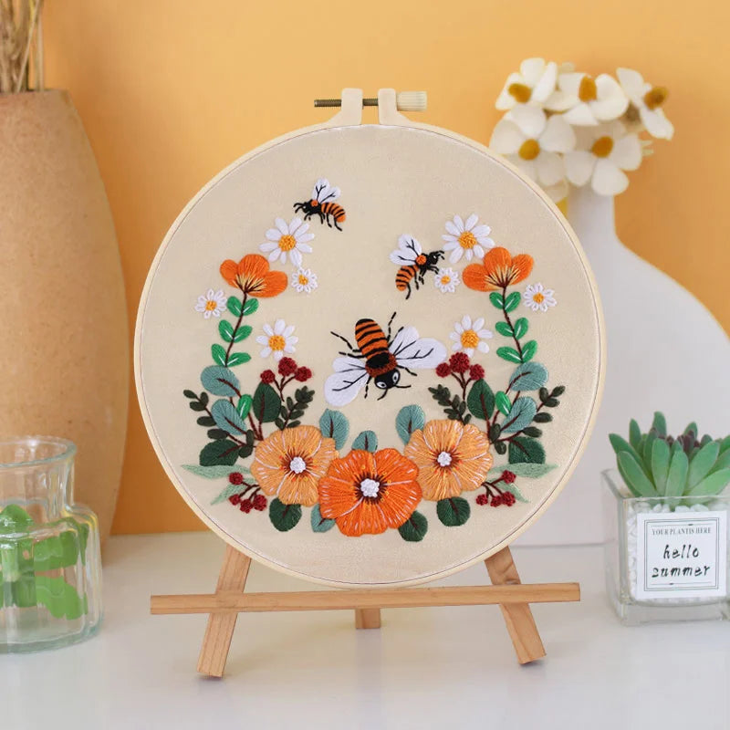 Bee Embroidery Kit for Beginner