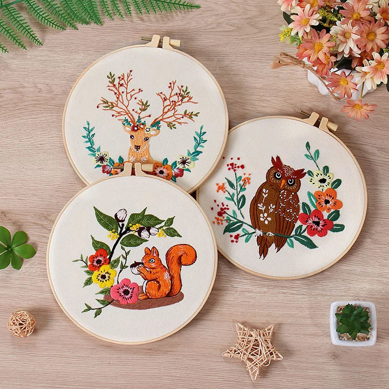 Animals Embroidery Kits Set for Beginner