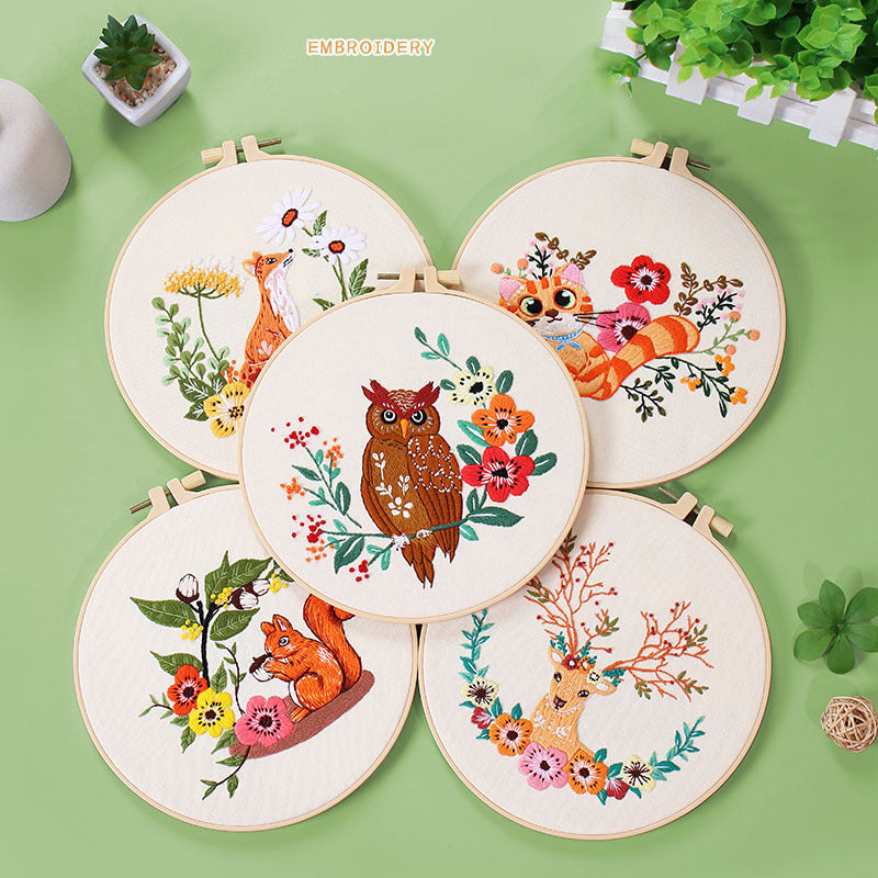 Animals Embroidery Kits Set for Beginner