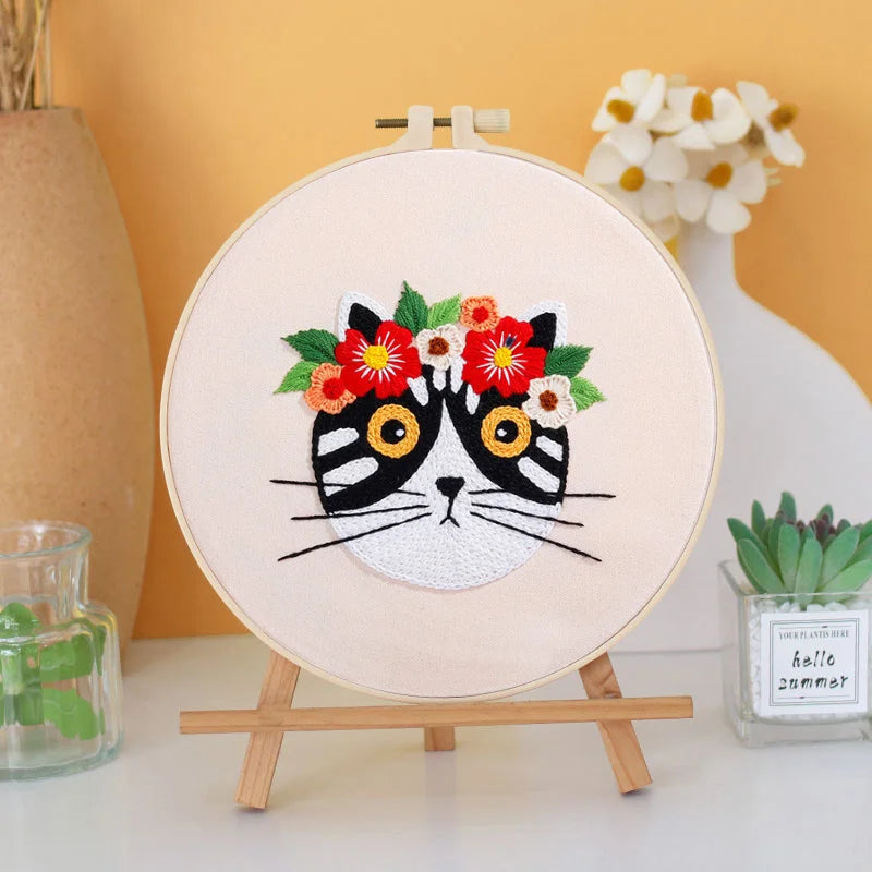 Enchanted Feline Embroidery Kit