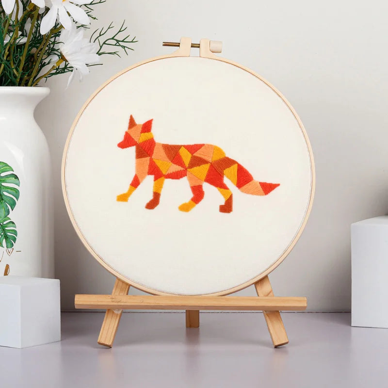 Geometric Animal Embroidery Kit