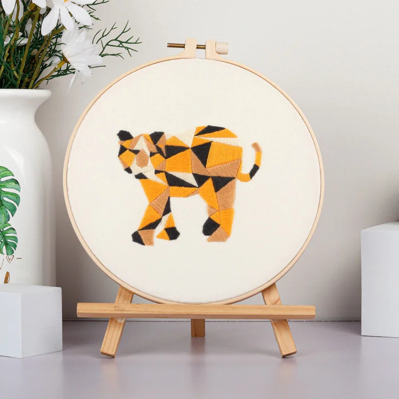 Geometric Animal Embroidery Kit