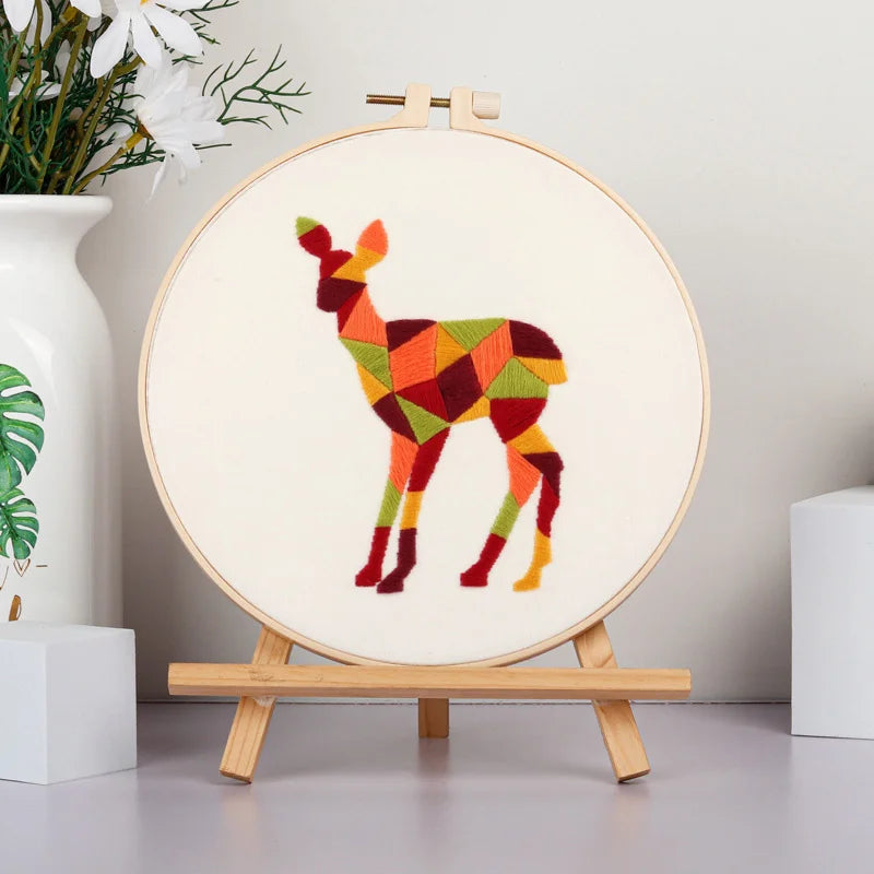 Geometric Animal Embroidery Kit