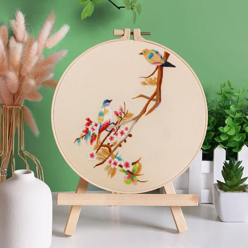 Embroidery Hoop Birds gift Kit for Beginner