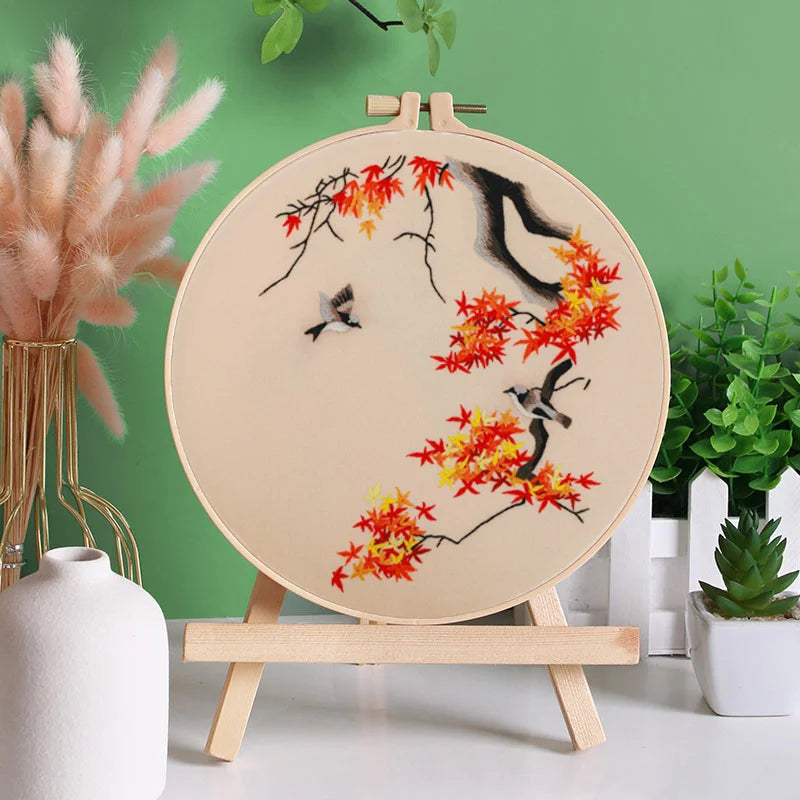 Embroidery Hoop Birds gift Kit for Beginner