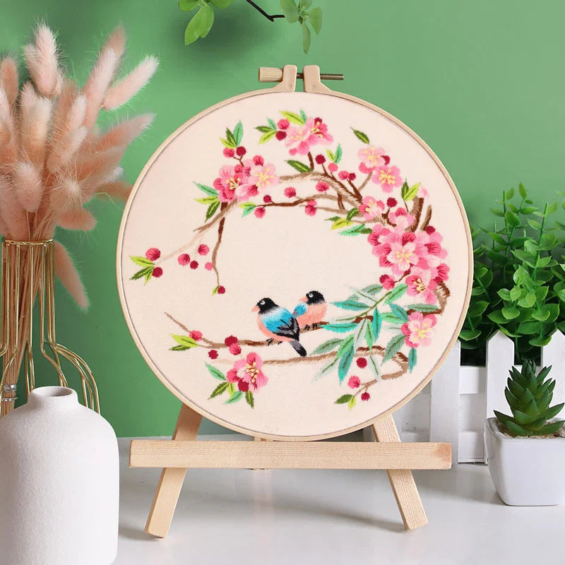 Embroidery Hoop Birds gift Kit for Beginner