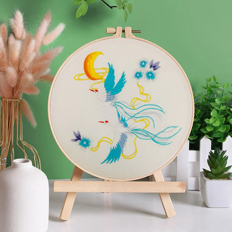 Embroidery Hoop Birds gift Kit for Beginner