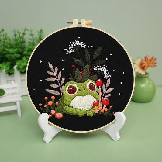 Frog Garden Embroidery Kit