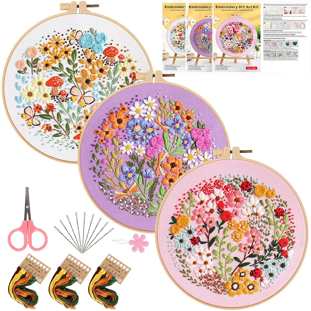 Blooming Garden -Themed DIY Embroidery Kits