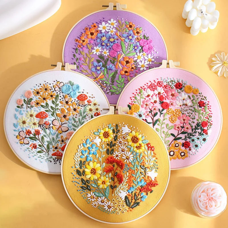 Blooming Garden -Themed DIY Embroidery Kits