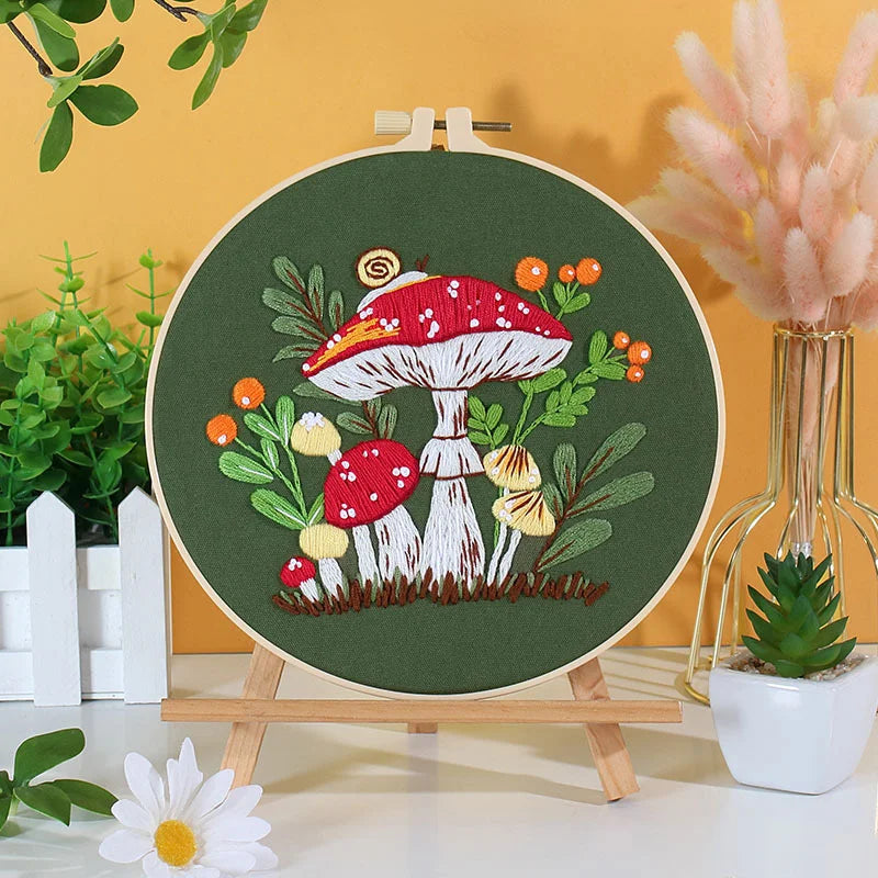 Mushroom World -Themed DIY Embroidery Kits