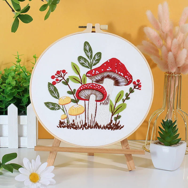Mushroom World -Themed DIY Embroidery Kits