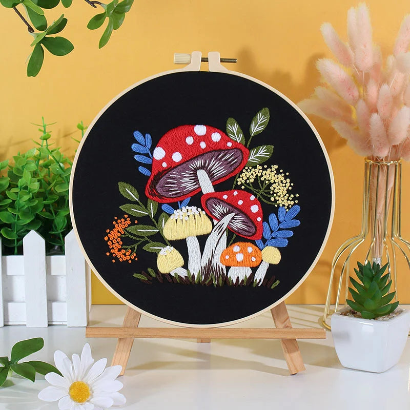 Mushroom World -Themed DIY Embroidery Kits