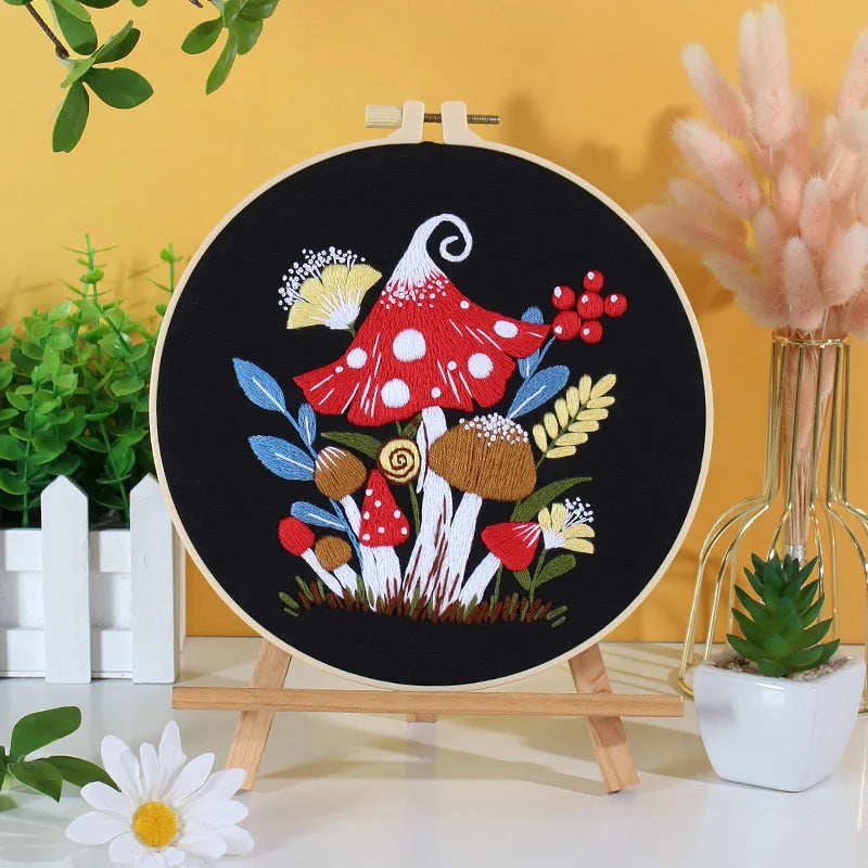 Mushroom World -Themed DIY Embroidery Kits