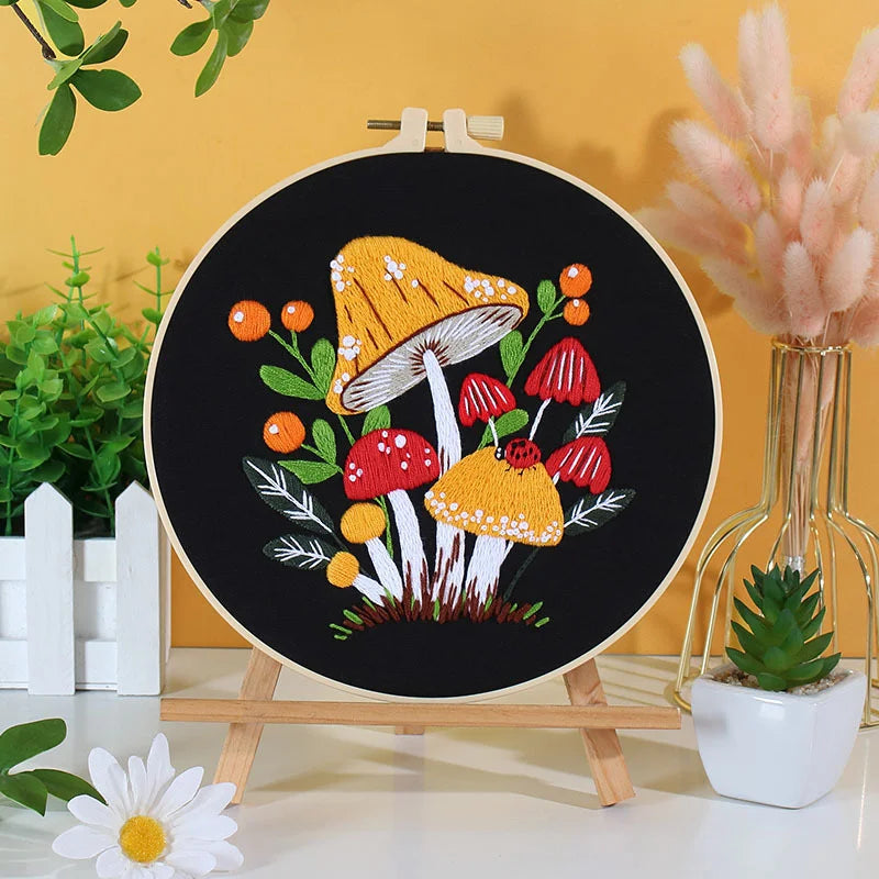 Mushroom World -Themed DIY Embroidery Kits