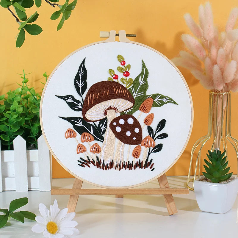 Mushroom World -Themed DIY Embroidery Kits