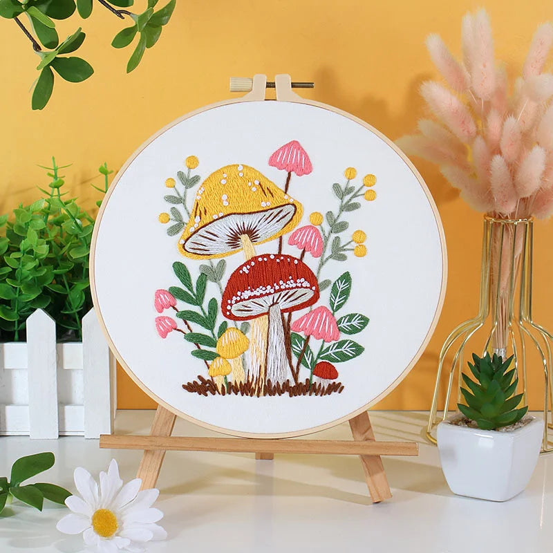 Mushroom World -Themed DIY Embroidery Kits