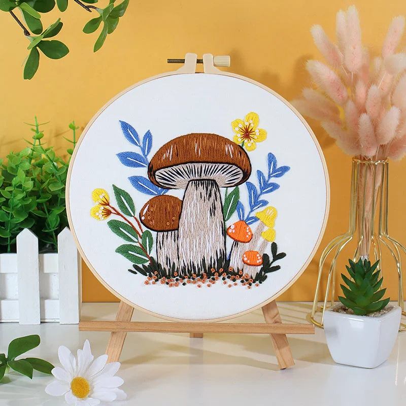 Mushroom World -Themed DIY Embroidery Kits